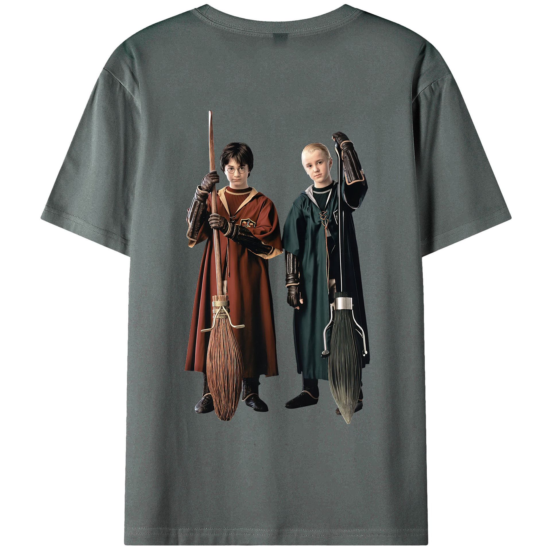 （画像用） Harry Potter ハリー・ポッターシリーズ 綿100％ メンズ半袖Tシャツ（バックプリント） 通気性